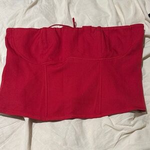 Red Strapless Top